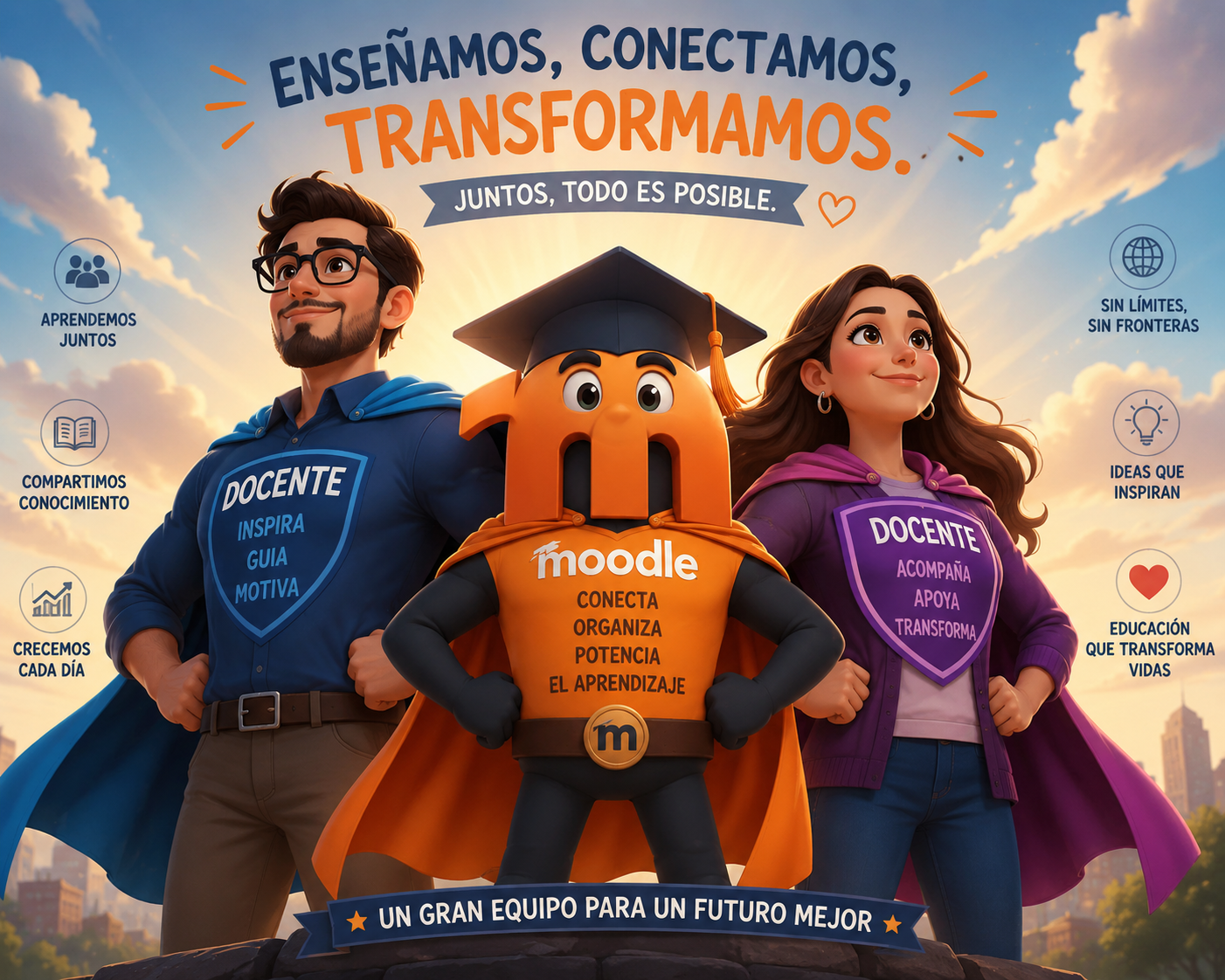 los docentes y moodle formando equipo